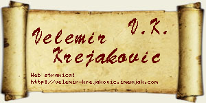 Velemir Krejaković vizit kartica